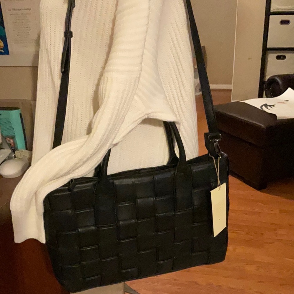 Uniquely Crafted Black Quilted bag, NWT